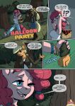  absurd_res anthro anthrofied applejack_(mlp) blonde_hair breasts clothed clothing comic dialogue duo english_text equid equine forest friendship_is_magic hair hi_res kevinsano mammal my_little_pony pinkie_pie_(mlp) plant text tree 