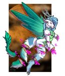  anthro blue_body blue_hair candy_gore canid canine canis dragon female flesh gore hair halloween holidays hybrid inkvom insect_wings juno_(viktorlyovkin) looking_at_viewer mammal pink_eyes smile solo viktorlyovkin wings wolf 