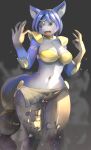  absurd_res anthro bodily_fluids breasts female genitals hi_res hopping4 krystal nintendo petrification pussy sculpture solo star_fox tears video_games 