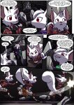  absurd_res anthro clothed clothing comic english_text female fur hi_res kitfox-crimson machine male mammal marble_(kitfox-crimson) murid murine power_armor rat red_eyes rodent sciurid text white_body white_fur 