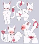  accessory anthro anus blush bodily_fluids breasts brown_eyes butt charle_(fairy_tail) crouching domestic_cat embarrassed fairy_tail felid feline felis female fur furgonomics genitals grey_background hi_res looking_aside mammal nipples nude presenting presenting_anus puffy_anus pururing pussy short_stack simple_background sitting small_breasts solo spread_anus spread_butt spreading standing sweat tail_accessory tears white_body white_fur 