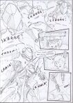  angry anthro armor black_and_white border building canid canine chair comic concerned crunch duncan_(kitfox_crimson) duo english_text flashback furniture gunshot headgear helmet jumping kitfox-crimson machine male mammal mecha monochrome onomatopoeia outside_border sketch smoke sound_effects surprised_expression text window 