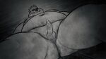  2022 anthro balls beaver belly big_belly butt chuy_(mayku) erection genitals male mammal mayku moobs navel nipples overweight overweight_male penis rodent sitting solo 