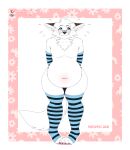  2021 anthro arctic_fox arm_warmers armwear canid canine clothing embarrassed eyewear fox glasses hi_res leg_warmers legwear looking_up male mammal nervous nervous_smile russell_(xaus32) ryukawa slightly_chubby solo 