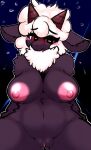 anthro areola blush bovid breasts caprine clothing cult_of_the_lamb female fur genitals hi_res horn lamb_(cult_of_the_lamb) looking_at_viewer mammal milkteafox nipples nude pussy sheep solo swimwear video_games white_body white_fur 