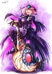 1girl armor bangs breasts chest_jewel gore_magala_(armor) hammer highres large_breasts monster_hunter_(series) open_mouth pyra_(xenoblade) red_eyes red_hair short_hair sofusan1526 solo swept_bangs xenoblade_chronicles_(series) xenoblade_chronicles_2 