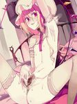  anus armpits blonde_hair censored clitoris dark_labia elbow_gloves erect_clitoris fakepucco flandre_scarlet flat_chest gloves nipples pointless_censoring pubic_hair purple_eyes pussy pussy_juice short_hair smell solo spread_legs spread_pussy sweat thighhighs touhou wings 