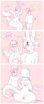  big_breasts big_butt bottomless breasts butt clothed clothing coffee_mug comic controller dialogue dulce_(character) endosoma goo_(disambiguation) invalid_tag lagomorph long_tail mammal monster mr.pink nude overweight pwink rabbit remote_control slightly_chubby slime sofa sweat topless towel wide_hips 