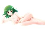  breasts green_hair kazami_yuuka large_breasts lying nipples nude on_side pussy red_eyes short_hair solo tamakko touhou uncensored 