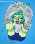  adult_fink anthro cartoon_network clothing female fink_(ok_k.o.!_lbh) footwear green_hair hair hi_res mammal mrchasecomix murid murine ok_k.o.!_let&#039;s_be_heroes rat rodent socks solo 