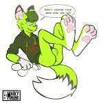  anthro balls butt canid canine clothing eyewear feet fennec footwear fox genitals glasses hi_res hoodie male mammal markydraws moss_(saladfen) paws penis piercing socks solo topwear 