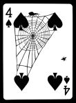  &spades; arachnid arthropod card dipteran four_of_spades insect playing_card spider spider_web suit_symbol zero_pictured 
