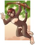  anthro branch genitals haplorhine humanoid male mammal max_(saladfen) monkey penis primate solo 