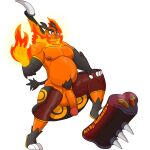  anthro balls belly big_penis casual_exposure clothing clothings emboar fire generation_5_pokemon genitals hammer leggings legwear male navel nintendo nipples notkastar pecs penis pokemon pokemon_(species) slightly_chubby solo spikes tools video_games warhammer 