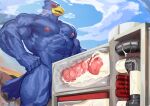  absurd_res avian big_penis bird blue_body bodily_fluids cum cum_inside erection excessive_cum eyes_closed facility falco_lombardi genital_fluids genitals hi_res internal machine macro male milking_machine muscular muscular_male nintendo orgasm penetration penile penis penis_milking solo star_fox traver009 vein veiny_penis video_games worship 