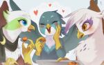  &lt;3 16:10 avian beak blue_eyes blush bodily_fluids brown_body brown_feathers brown_fur choco_hosikawa eating eyelashes feathered_wings feathers female feral food friendship_is_magic fur gabby_(mlp) gilda_(mlp) green_body greta_(mlp) group gryphon happy hasbro hi_res holding_food holding_object my_little_pony mythological_avian mythology open_mouth open_smile scarf scone smile spread_wings sweat sweatdrop trio white_body white_feathers white_fur widescreen wings yellow_beak yellow_eyes 