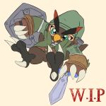  absurd_res anthro avian bandai_namco beak bird brown_body brown_feathers claws clothing cosplay digimon digimon_(species) falcomon feathers green_eyes hat headgear headwear hi_res link male melee_weapon nintendo solo sword talons the_legend_of_zelda tunic video_games weapon youwantstars 