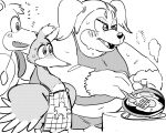  alternate_form anthro apron banjo-kazooie banjo_(banjo-kazooie) bodily_fluids clothing cooking female fur group hi_res kazooie male rareware sweat tooty trio uyu video_games 