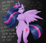  anthro anthrofied breasts cutie_mark equid equine eyelashes feathered_wings feathers female flutterthrash friendship_is_magic genitals hair hasbro hi_res horn long_hair mammal medium_breasts my_little_pony navel nipples nude purple_body purple_eyes purple_feathers purple_hair purple_nipples purple_tail pussy solo thick_thighs tired twilight_sparkle_(mlp) winged_unicorn wings 