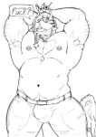  anthro armpit_hair baps_fucks~ beard body_hair boris_dragoon bottomwear braided_beard bulge chest_hair clothing denim denim_clothing dragon ear_piercing facial_hair facial_piercing hairy_arms hi_res horn jeans lats_(muscle) male male/male monochrome musclegut muscular nipple_piercing nipples nose_piercing nose_ring pants pecs piercing pose ring_piercing scalie sketch solo stylish_hair suggestive thick_tail wide_hips wide_thighs 