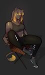  2022 abs anthro breasts clothed clothing digital_media_(artwork) felid female lion looking_at_viewer mammal ni70 pantherine simple_background sitting solo 