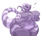  anthro big_breasts breasts bypbap cleavage clothed clothing female gila_monster helodermatid hi_res legwear lizard mature_female overweight overweight_female reptile scalie thick_thighs thigh_highs 