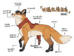  2021 black_hair canid canine chinese_text countershade_face countershade_fur countershade_neck countershade_torso countershading dipstick_tail eyes_closed feral fox fur hair hi_res inner_ear_fluff juanmao1997 male mammal markings orange_body orange_fur smile solo tail_markings text translation_request tuft yexiu_(juanmao1997) 