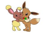  2015 arth_the_eevee blush bow_ribbon buneary colored cream_the_buneary duo eevee embrace female feral generation_1_pokemon generation_4_pokemon hug male male/female nintendo nuzzling paws pokemon pokemon_(species) scarf siansaar standing video_games 