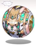  ... bakugan highres jnt mythra_(xenoblade) no_humans objectification shadow speech_bubble spoken_ellipsis toy white_background xenoblade_chronicles_(series) xenoblade_chronicles_2 