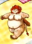  anthro balls beach belly blush brown_body brown_fur bulge clothing embarrassed felid flaccid fur genitals hi_res kaiser_dragonstro lifewonders lion male mammal mane moobs navel nipples nude overweight pantherine penis public public_nudity seaside shocked_expression solo tokyo_afterschool_summoners vapula_(tas) video_games wardrobe_malfunction 