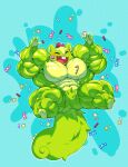  anthro big_muscles big_penis buckteeth candy crimsonrabbit dessert eyes_closed food full-length_portrait fur genitals green_body green_fur happy happy_tree_friends hi_res huge_muscles huge_penis hyper hyper_muscles male mammal muscular nutty_(htf) penis portrait rodent sciurid simple_background solo teeth tree_squirrel 