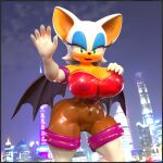  3d_(artwork) anthro big_breasts boots breasts camel_toe chiropteran clothing digital_media_(artwork) female footwear gesture glistening glistening_clothing gloves handwear hi_res latex looking_at_viewer mammal rouge_the_bat rubber rubber_clothing rubber_suit sega solo sonic_the_hedgehog_(series) tailsltx translucent translucent_clothing waving waving_at_viewer wings 