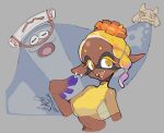  :3 animal_humanoid anthro batoid big_man_(splatoon) blonde_hair caliginous cephalopod cephalopod_humanoid clothing duo female fish frye_(splatoon) grey_body hair hat headgear headwear hi_res humanoid inkling male manta_ray marine marine_humanoid mollusk mollusk_humanoid nintendo speckled speckled_body splatoon toony video_games 