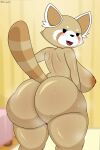  2022 absurd_res aggressive_retsuko ailurid anthro areola bed bedroom_eyes big_areola big_breasts big_butt big_nipples black_eyes black_nose blurred_background blush bodily_fluids breasts brown_areola brown_body brown_fur brown_nipples bubble_butt butt convenient_censorship curvaceous curvy_figure erect_nipples eyelashes female fur furniture glistening glistening_arms glistening_body glistening_breasts glistening_butt glistening_fur half-closed_eyes hi_res hourglass_figure huge_breasts huge_butt inside long_tail looking_at_viewer looking_back mammal markings mature_anthro mature_female multicolored_body multicolored_fur narrowed_eyes nipples nude open_mouth open_smile pink_tongue presenting presenting_hindquarters rear_view red_panda retsuko&#039;s_mother sanrio seductive simple_eyes smile solo standing striped_body striped_fur striped_markings stripes sweat sweatdrop sweaty_breasts sweaty_butt sweaty_legs sweaty_thighs thick_thighs tongue trenchgazer voluptuous white_body white_fur wide_hips 