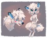  2022 5_fingers ambiguous_gender anthro blue_eyes canid canine digital_media_(artwork) eyebrows eyelashes feet feral fingers fox fur hair headshot_portrait hi_res mammal model_sheet portrait reysi solo toes white_body white_fur white_hair 