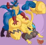  absurd_res anal anal_penetration anthro balls bent_over big_balls big_breasts big_butt big_penis blep blue_eyes blush breasts butt creamygravy disembodied_penis doggystyle duo female female_penetrated from_behind_position generation_6_pokemon generation_7_pokemon genitals gloves_(marking) hand_on_butt hi_res huge_breasts huge_butt huge_penis kneeling leg_markings legendary_pokemon male male/female male_penetrating male_penetrating_female markings mega_evolution mega_lucario multicolored_body nintendo open_mouth penetration penis pokemon pokemon_(species) pussy red_eyes sex socks_(marking) tongue tongue_out two_tone_body video_games zeraora 