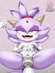  anthro blaze_the_cat blush bodily_fluids cum ejaculation felid feline female genital_fluids half-closed_eyes hi_res mammal narrowed_eyes nude open_mouth penetration saeki_makai sega sex_toy sex_toy_in_pussy sex_toy_insertion solo sonic_the_hedgehog_(series) tickling tickling_armpits tickling_belly tickling_sides vaginal vaginal_penetration vibrator vibrator_in_pussy wand_vibrator 