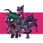  absurd_res anthro arthropod changeling demotex duo feral friendship_is_magic generation_3_pokemon goo_creature hi_res latex male male/male my_little_pony nintendo pokemon pokemon_(species) sceptile transformation video_games yereji_tasuken 