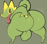  anthro backsack balls big_balls big_butt butt butt_grab generation_3_pokemon genitals hand_on_butt kecleon looking_back male nintendo pokemon pokemon_(species) simple_background solo squishy_(artist) standing thick_thighs tongue tongue_out video_games vimmy_(squishy) 