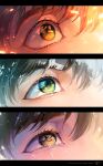  1boy artist_name brown_hair close-up commentary crying english_commentary eye_reflection eyelashes green_eyes hiccup_horrendous_haddock_iii highres how_to_train_your_dragon how_to_train_your_dragon_2 how_to_train_your_dragon_3 jowell_she reflection snow snow_on_body streaming_tears tears 
