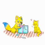  absurd_res canid canine canis domestic_cat domestic_dog duo felid feline felis feral gift happy_birthday hi_res male mammal yordraw yordraw_ocs 