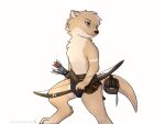  4:3 absurd_res accessory adrian_(snowstormbat) arrows bag belt bow_(disambiguation) clothing furgonomics hi_res hunter lutrine male mammal mustelid snowstormbat solo tail_accessory tail_bag tribal underwear 