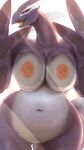  against_surface anthro breasts breasts_on_glass female genitals hi_res hopping4 legendary_pokemon nintendo nipples on_glass pokemon pokemon_(species) pussy shadow_lugia shadow_pok&eacute;mon solo video_games 