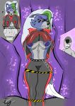  absurd_res anthro blush breasts butt canid canine canis clothed clothing digital_media_(artwork) duo ear_piercing faceless_character faceless_male female five_nights_at_freddy&#039;s five_nights_at_freddy&#039;s:_security_breach fur hair hi_res human male male/female mammal nipples piercing roxanne_wolf_(fnaf) scottgames secretly_likes_it tcg_(artist) text video_games wolf 