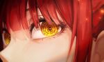  1girl 58_(opal_00_58) absurdres bangs blunt_bangs chainsaw_man close-up eyelashes hair_over_one_eye highres looking_at_viewer makima_(chainsaw_man) nose red_hair ringed_eyes sidelocks solo yellow_eyes 