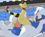  alleros_(howlingampharos) ampharos anal anal_penetration balls beach big_balls big_penis big_tail butt butt_grab butt_heart cowgirl_position dez duo feral from_front_position generation_2_pokemon genitals hand_on_butt hi_res howlingampharos knot legendary_pokemon licking licking_lips lugia male male/male nintendo on_bottom on_top penetration penis pokemon pokemon_(species) pool_chair poolside seaside sex spread_butt spreading stroking_penis tongue tongue_out video_games 