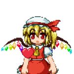  1girl animated animated_gif ascot blonde_hair blood collared_shirt commentary crushing crystal fang flandre_scarlet frilled_sleeves frills hat hat_ribbon heart isu_(is88) lowres mob_cap one_side_up pixel_art puffy_short_sleeves puffy_sleeves red_eyes red_skirt red_vest ribbon shirt short_hair short_sleeves skirt skirt_set smile solo spoken_heart touhou transparent_background vest white_headwear wings yellow_ascot 
