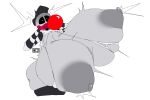  animatronic anthro areola avian balloon beret big_breasts bird black_sclera breast_expansion breasts chicken clothing cosplay expansion female five_nights_at_freddy&#039;s five_nights_at_freddy&#039;s_2 galliform gallus_(genus) grey_areola grey_nipples hat headgear headwear huge_breasts hyper hyper_breasts inflatable leggings legwear machine marionette_(fnaf) nipples non-mammal_breasts phasianid robot scottgames shirt solo thick_thighs topwear torn_clothing toy_chica_(fnaf) video_games white_body white_eyes yeehawt0wn 