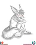  anthro black_and_white blush canid canine fennec fox hi_res hybrid male mammal monochrome nicnak044 sketch solo 