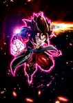  aura black_hair body_fur dragon_ball dragon_ball_heroes earrings ego_vegeta energy_blade energy_sword fusion highres incoming_attack jewelry monkey_boy monkey_tail muscular muscular_male potara_earrings red_fur spiked_hair super_full_power_saiyan_4_limit_breaker super_saiyan super_saiyan_4 sword tail vegetto vegetto_(xeno) weapon 